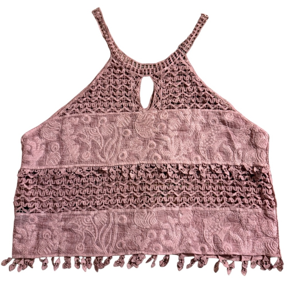 NWOT POL Pink Lace Sleeveless Top Size Small